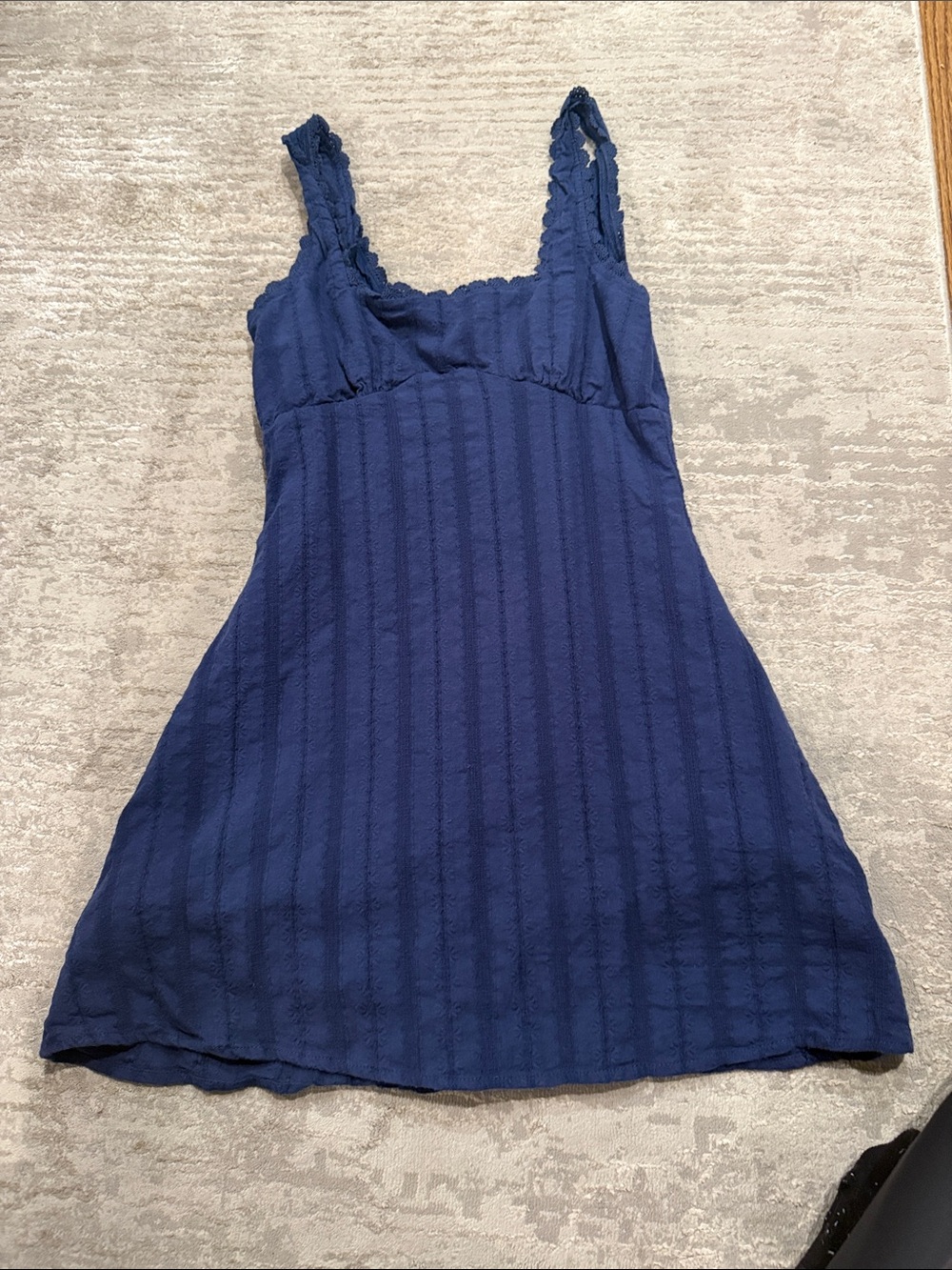 Princess Polly Navy Textured Mini Sundress
